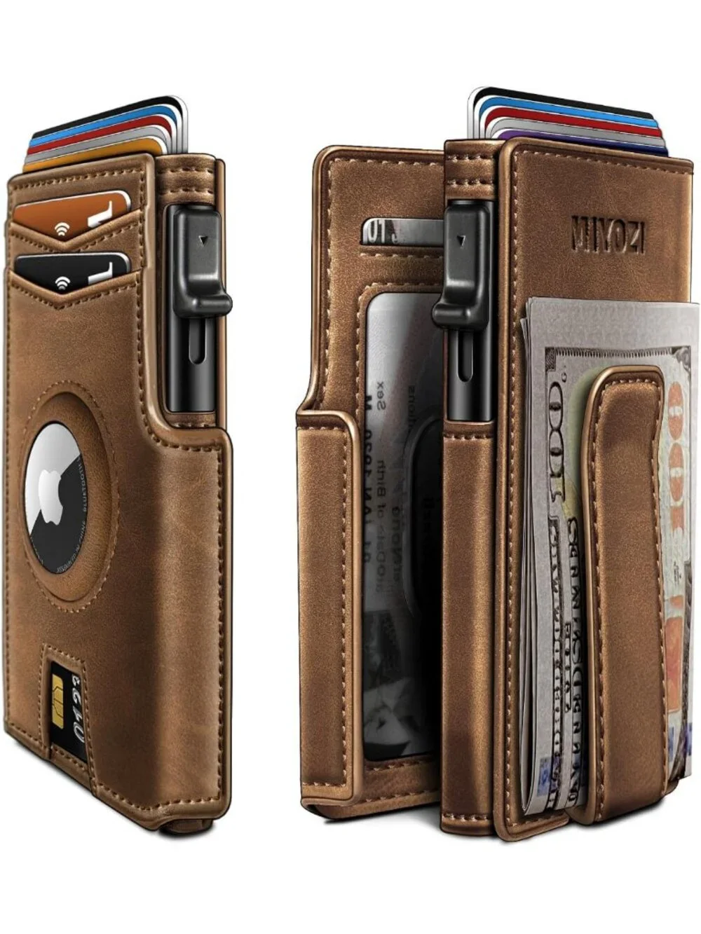 Slim RFID Blocking Wallet with Money Clip, Pop-Up Card Holder, Gift Box Included